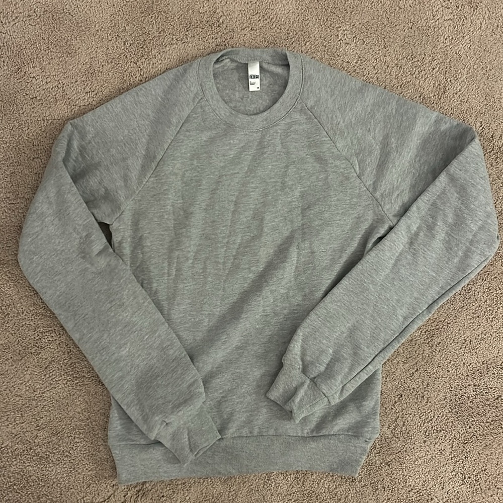 American Apparel Unisex Gray XS Crewneck Sweatshirt